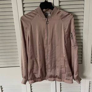 Satin Blush Bomber Jacket